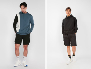 Phối quần short với áo hoodie